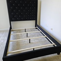 New Box Black Queen Size High Headboard Bed Frame Special