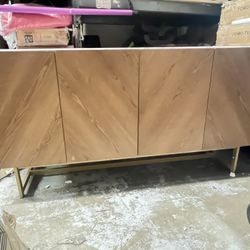 Faux Marble Top Mid Century Modern TV Stand for TVs up to 65“