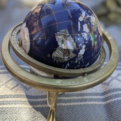 Globe With Natural Stones And Brass