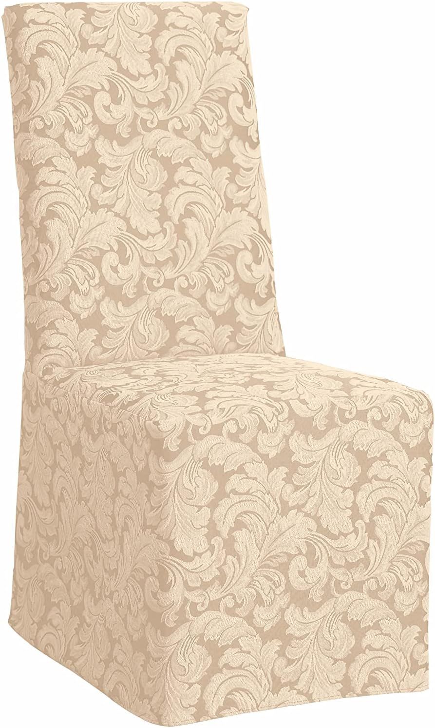 Scroll Long Chair Slipcover Champagne – Sure Fit (2 Set)