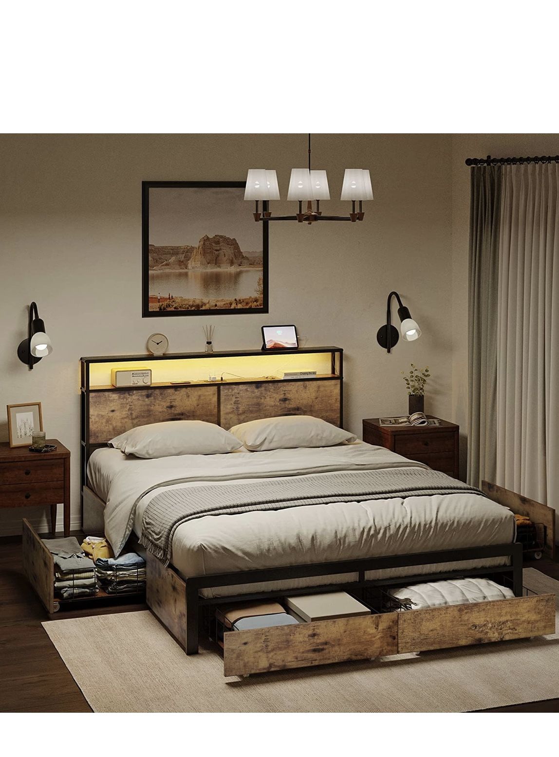 BED + MATTRESS + 2 PILLOWS