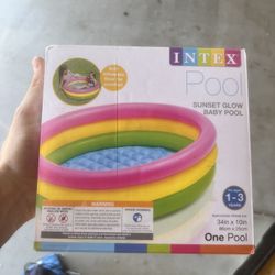 Intex: Inflatable Baby Pool - Sunset Glow - 34"x10", 3 Color Rings, Outdoor & Backyard, Water Splash Kiddie Pool, Soft & Durable, Toddlers-Kids Age 1+