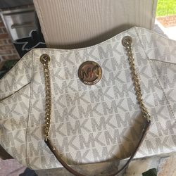 MK Cream And Tan bag