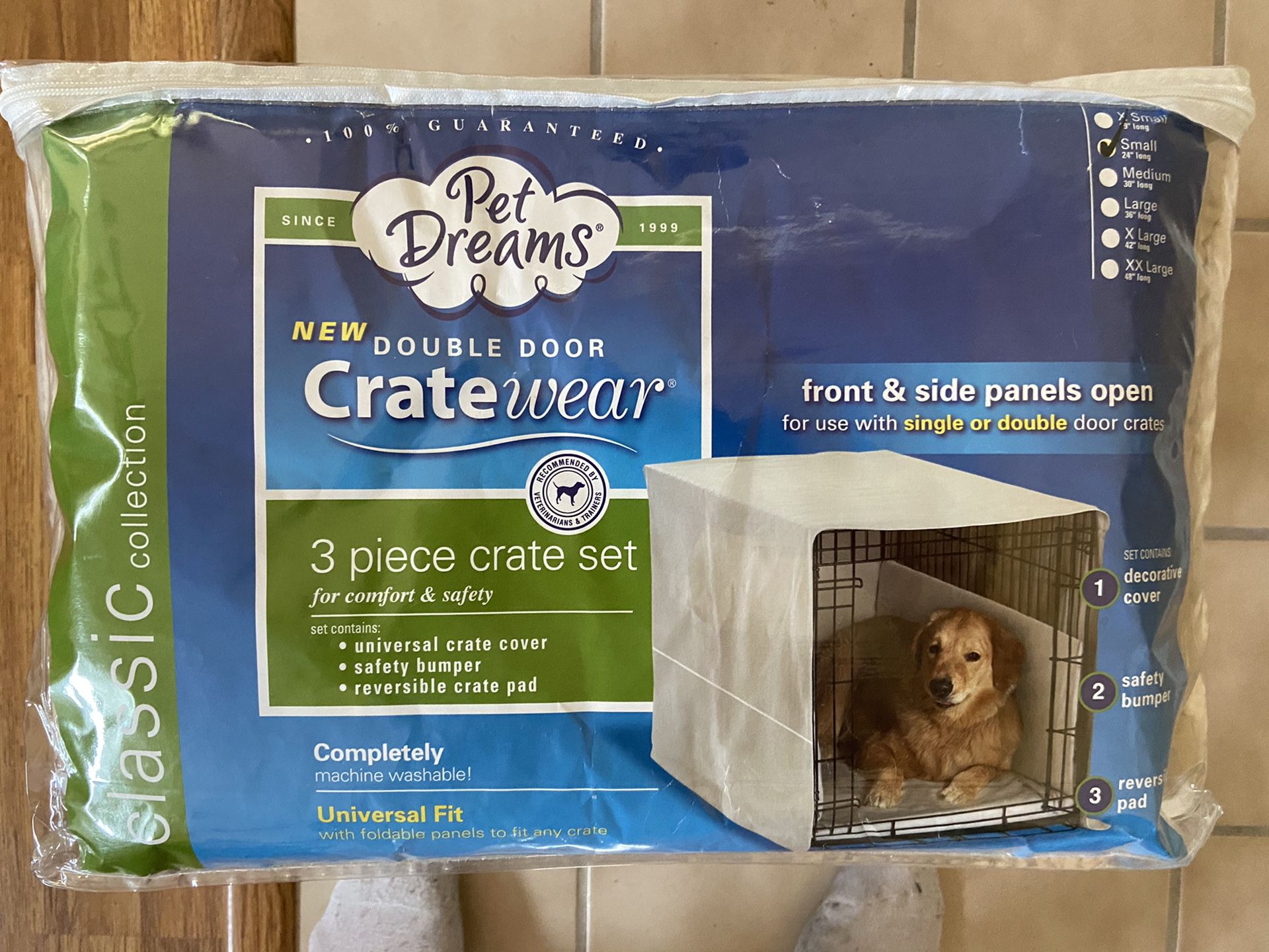🐶 NEW Pet Dreams Double Door Crate Cover Size Small 24 inch