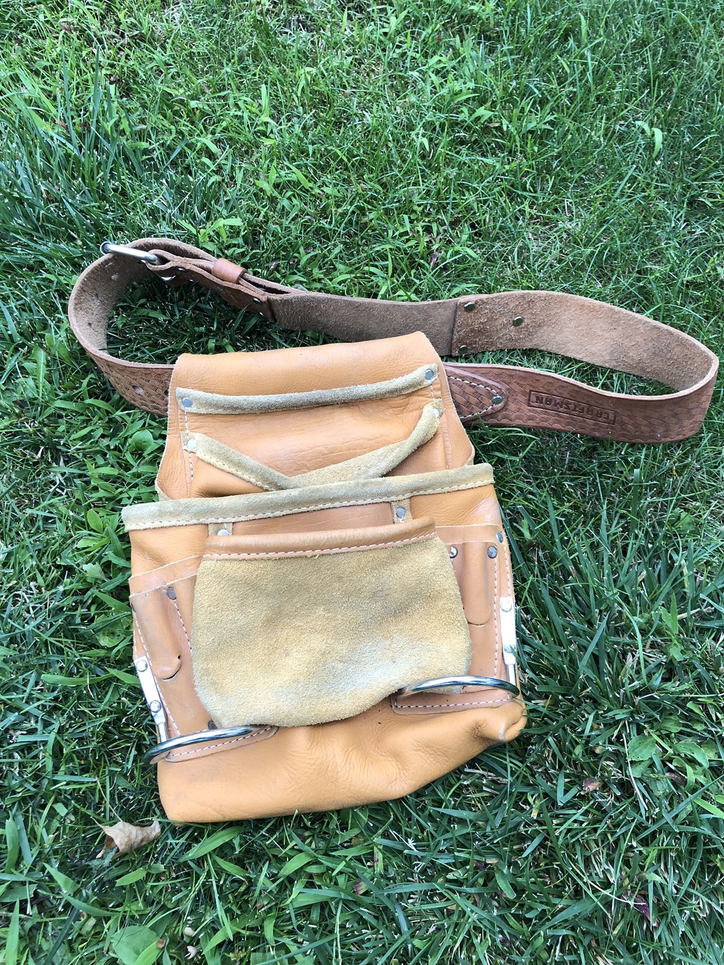 6 Pockets Leather Hand Tool Pouch Organizer Bag Tool Belt Attachment ...