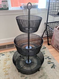 3 tier metal basket