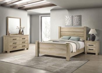 Rustic Light Wood Bedroom Furniture Set- finance available $39 down