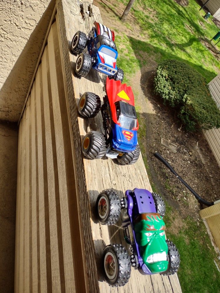 Superhero Monster Truck Collection Thor Superman And Incredible Hulk