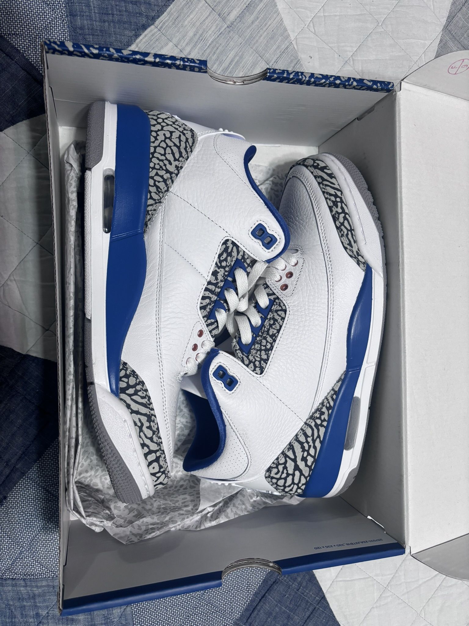 Nike Air Jordan 3 Retro Wizards Sneakers Blue/White/Copper, Men's Size 8.5