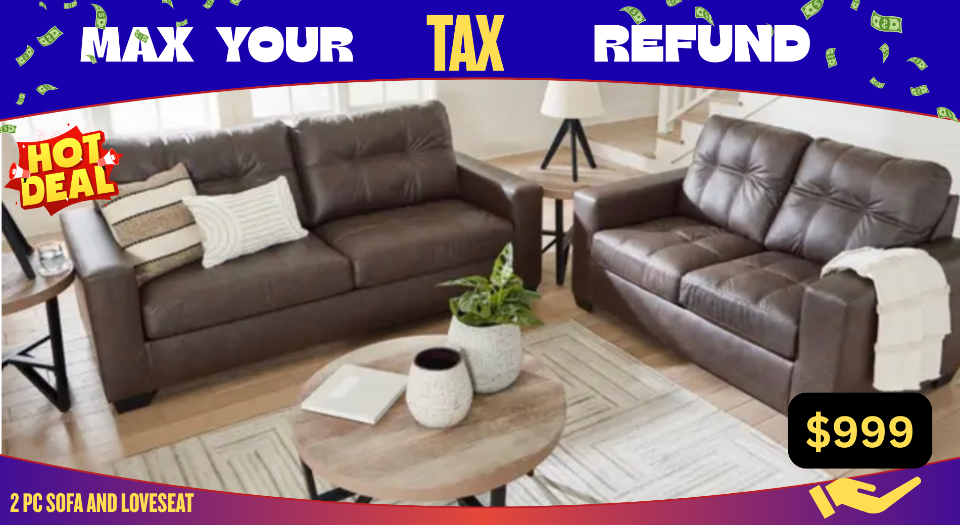 2 PC SOFA AND LOVESEAT