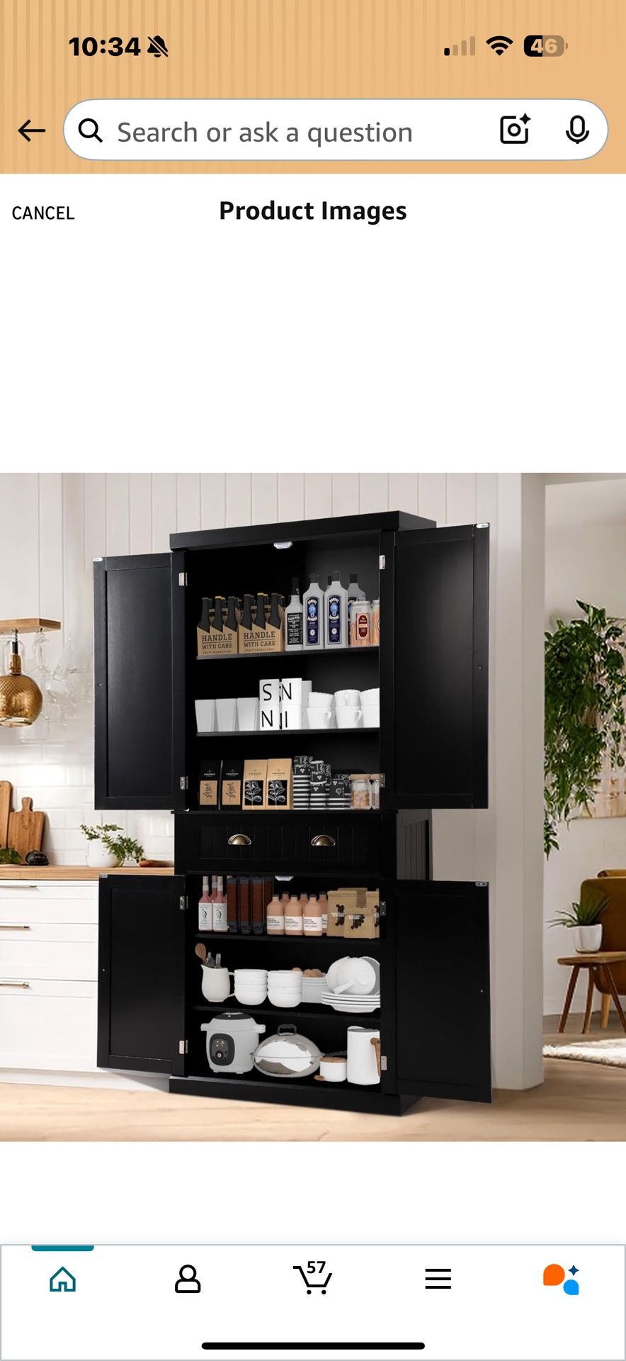 72" Kitchen Pantry Storage Cabinet, Freestanding Cupboard with 2 Cabinets, Drawer and Adjustable Shelves, Tall Storage Cabinet for Kitchen, Dinning Ro