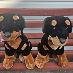(2) Extra Large Stuffed Toy Rottweiler Pets