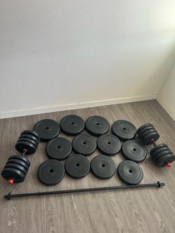200+ LB Adjustable Dumbbell & Barbell Weight Set – Complete Home Gym