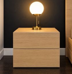 Modern 2-Drawer Nightstand blonde wood