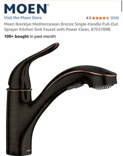 Moen Brecklyn Pull-Out Kitchen Faucet Mediterranean Bronze