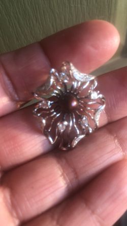 925 sterling silver Tahitian pearl pendant