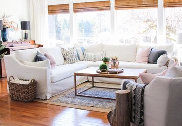 Farlo White Linen 3pc Sectional Sofa (Fully Machine Washable)