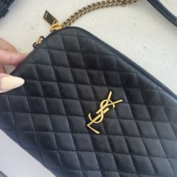 YSL Gaby Zippered Pouch Black