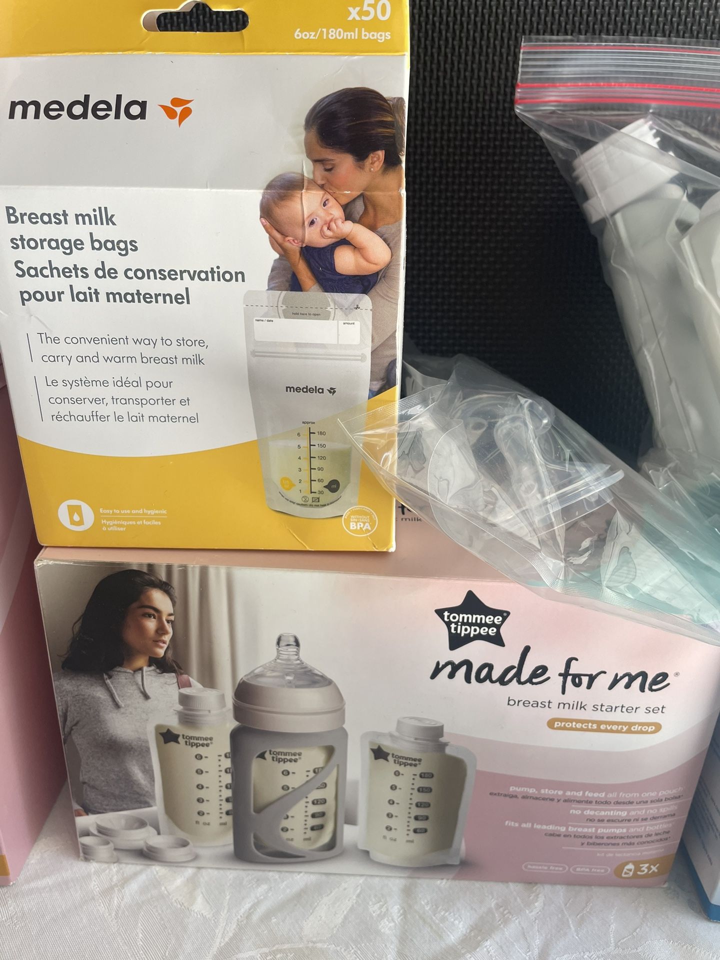 ManualBreast Pump Kit and Storage Bags, Nursing Supplies/ Pompa Para Sacar Leche Materna Y Bolsas Para Guardar La Leche Y