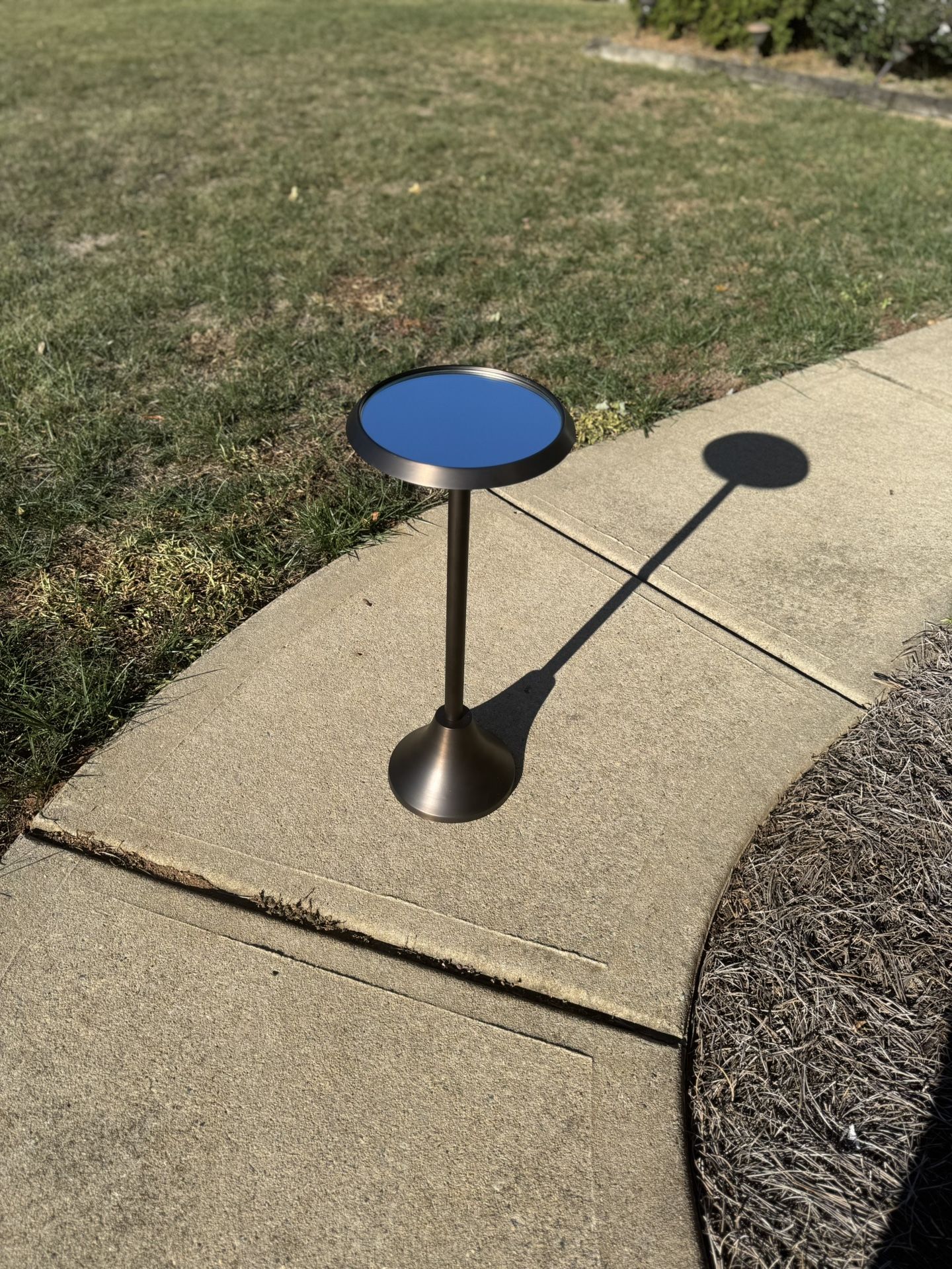 Kate and Laurel Sanzo Modern Pedestal Drink Table, 10 x 10 x 23, Antique Bronze, Decorative End Table with Mirrored Tabletop for Use as Small Plant St