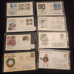 Lot of 8 Vintage First Day Cover Stamps - Collector’s Set
