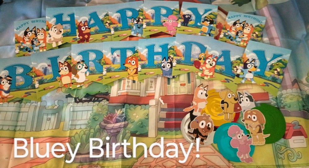 Bluey Happy Birthday Decorations/Party Supplies