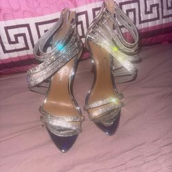 Silver Rhinestone Heels