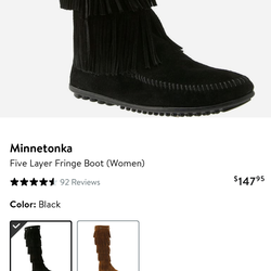 Minnetonka five layers  Fringe boots