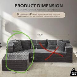 Boneless couch - left Chase only