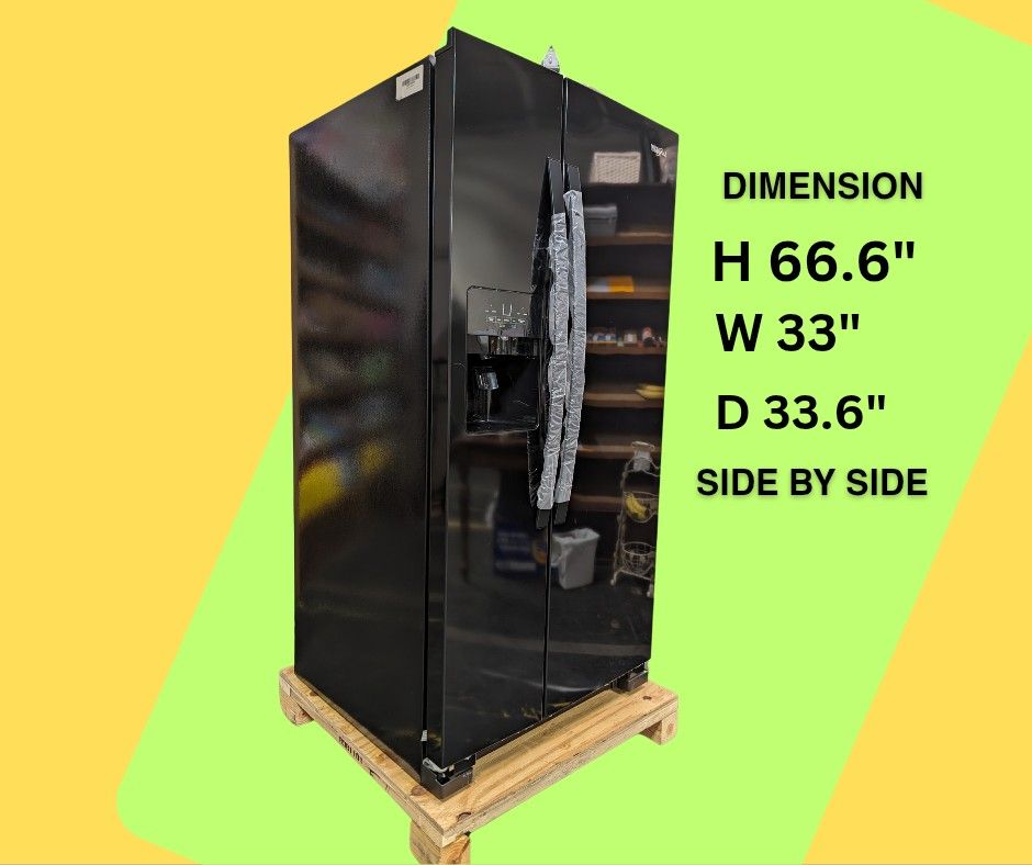 Whirlpool 33" Wide Side By Side Refrigerator - Black