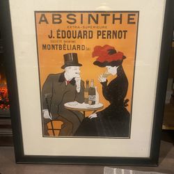 WALL ART ABSINTHE J. EDOUARD PERNOT in Black Frame 