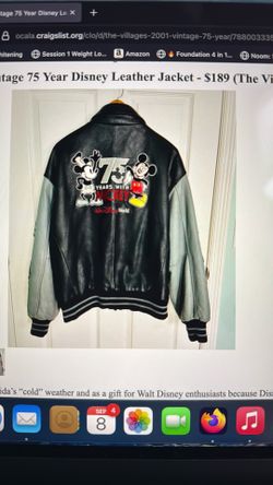 Vintage 75 Year 2001 Disney Leather Jacket 