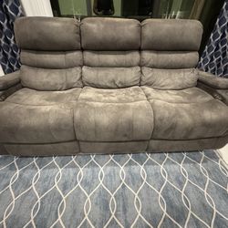 Recliner Couch w/ Drop Down Table & LED lighting 