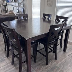 Wood Dining Table With 6 Chairs