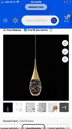 JoollySun Mini Crystal Pendant Light: 1-Light Teardrop Dimmable 3-Color LED Pendant for Kitchen Island Bathroom - Polished Gold
