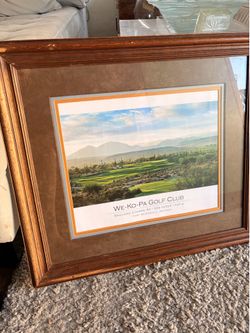 Golf picture, framed.
