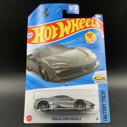 Hot Wheels Ferrari SF90 Stradale Factory Fresh Diecast Car 1:64 Gray Black 2025
