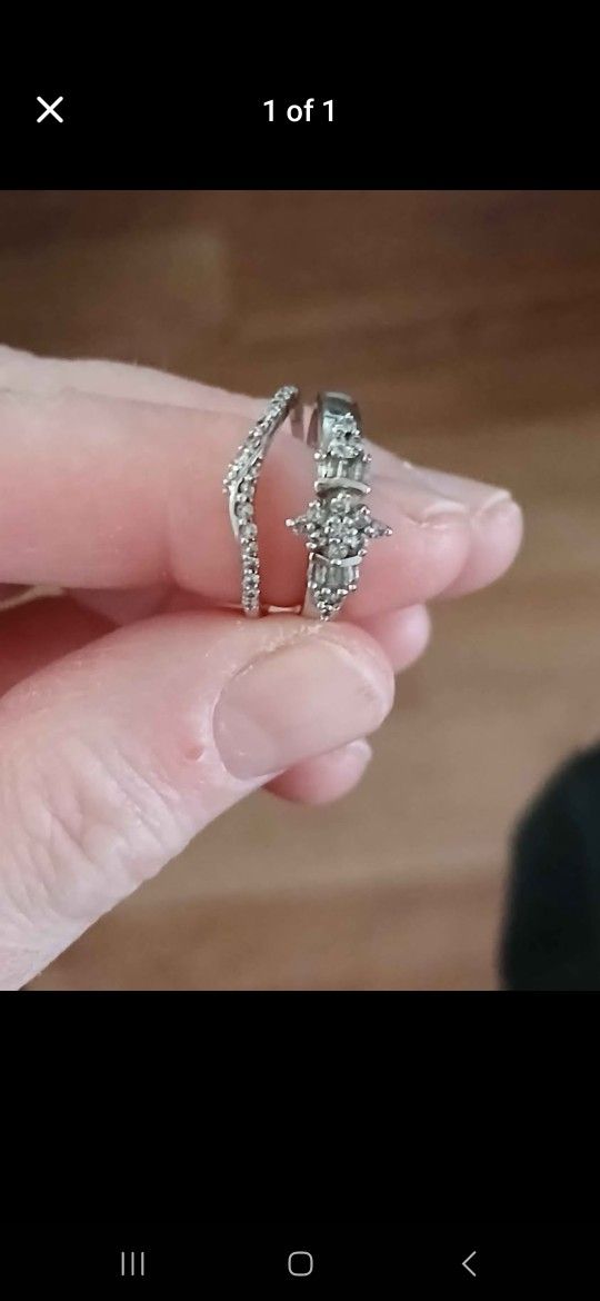 Diamond Engagemebt And Wedding Band Size 5