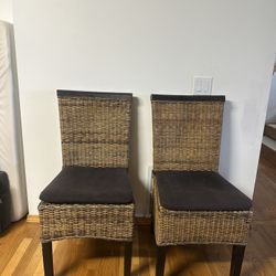 Set of 2 Wicker Chairs 