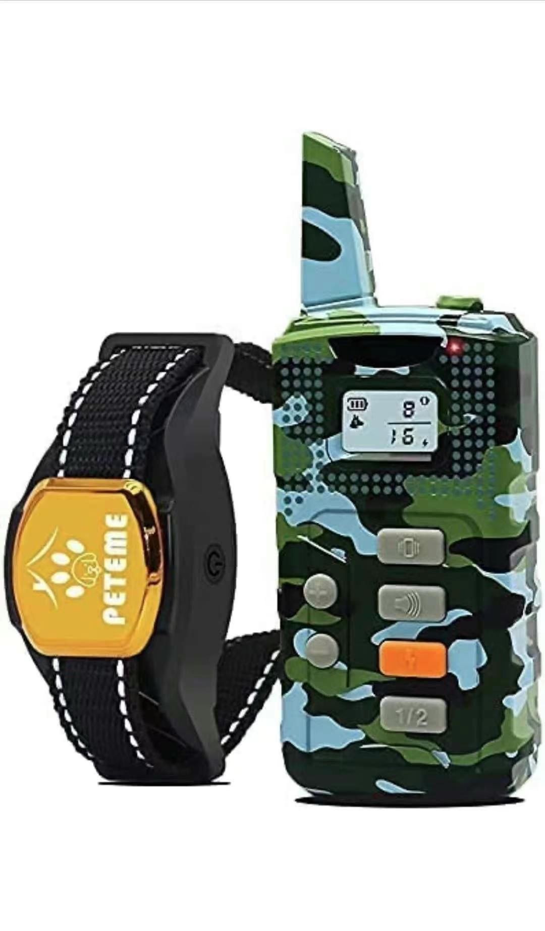 Dog Training Collar with 2800Ft Remote, Peteme Rechargeable Dog Shock Collar Waterproof with Beep, Vibration, Adjustable Shock Levels for Small Medium