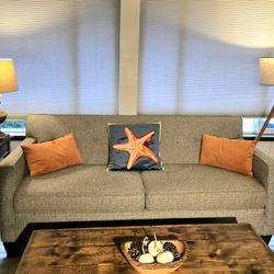 Mixed Grey Tweed 80" Sofa from World Market
