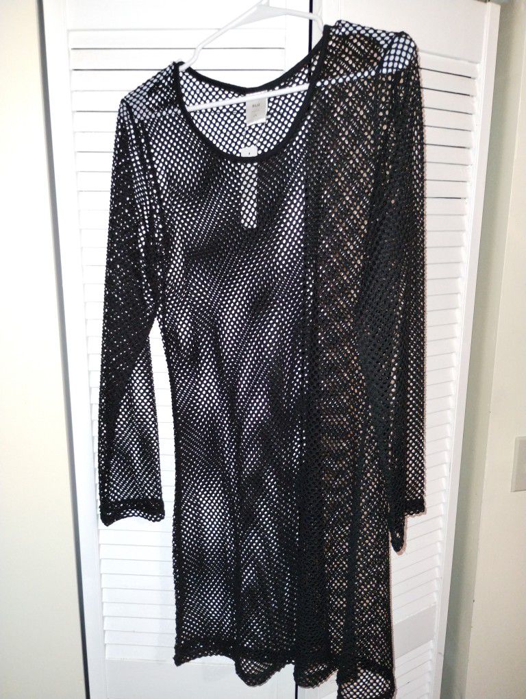 From The Brand Blu Fishnet Beach Coverup In 2x fit Like A Large In Black