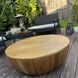 Wood drum Coffee Table
