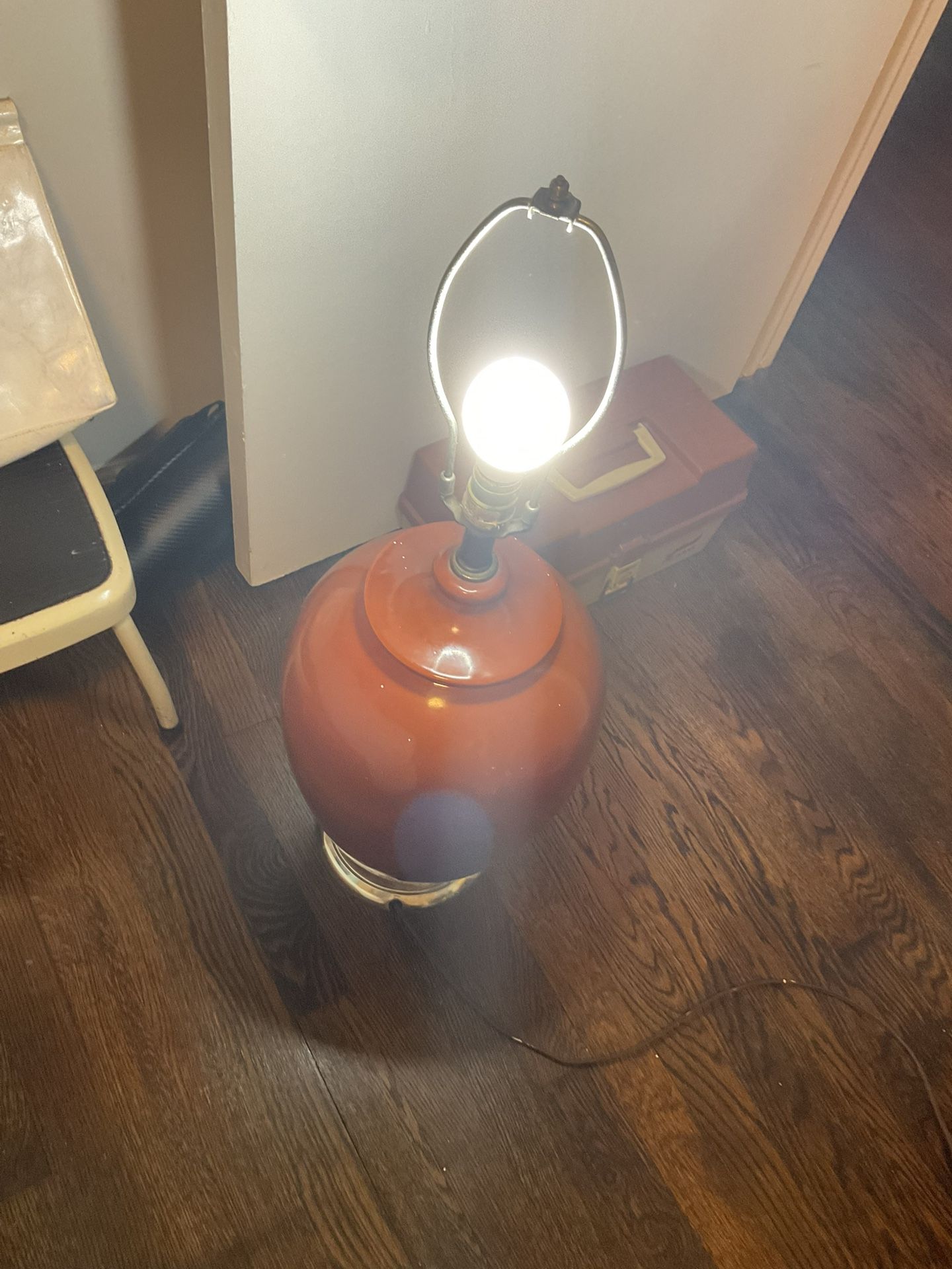 An Old Lamp, Works Very Well, The Shade Is Nice On The Outside ,but The Inside Not So Much (NO SHIPPING)