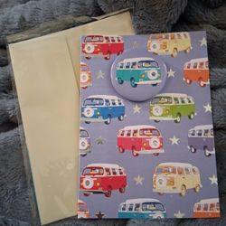 NEW Magidesign Vw Bus Birthday Boy Greeting Card With Button