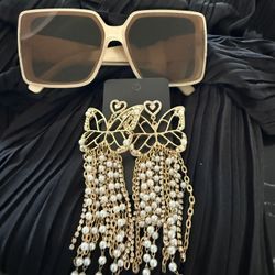 New Sunglasses And Butterfly Earrings 