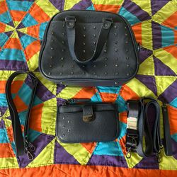 RadRev Navy Studded Crossbody & Wallet