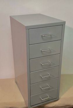 IKEA HELMER Gray Metal Durable office cabinet with 6 removable drawers
