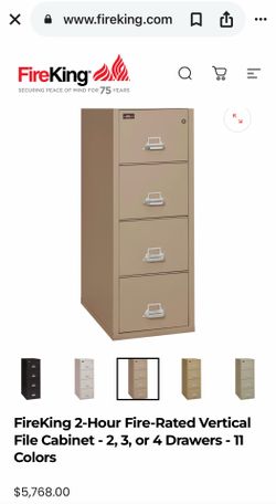 Fire Safe by FireKing Four Drawer Lateral 51”x31”x31”