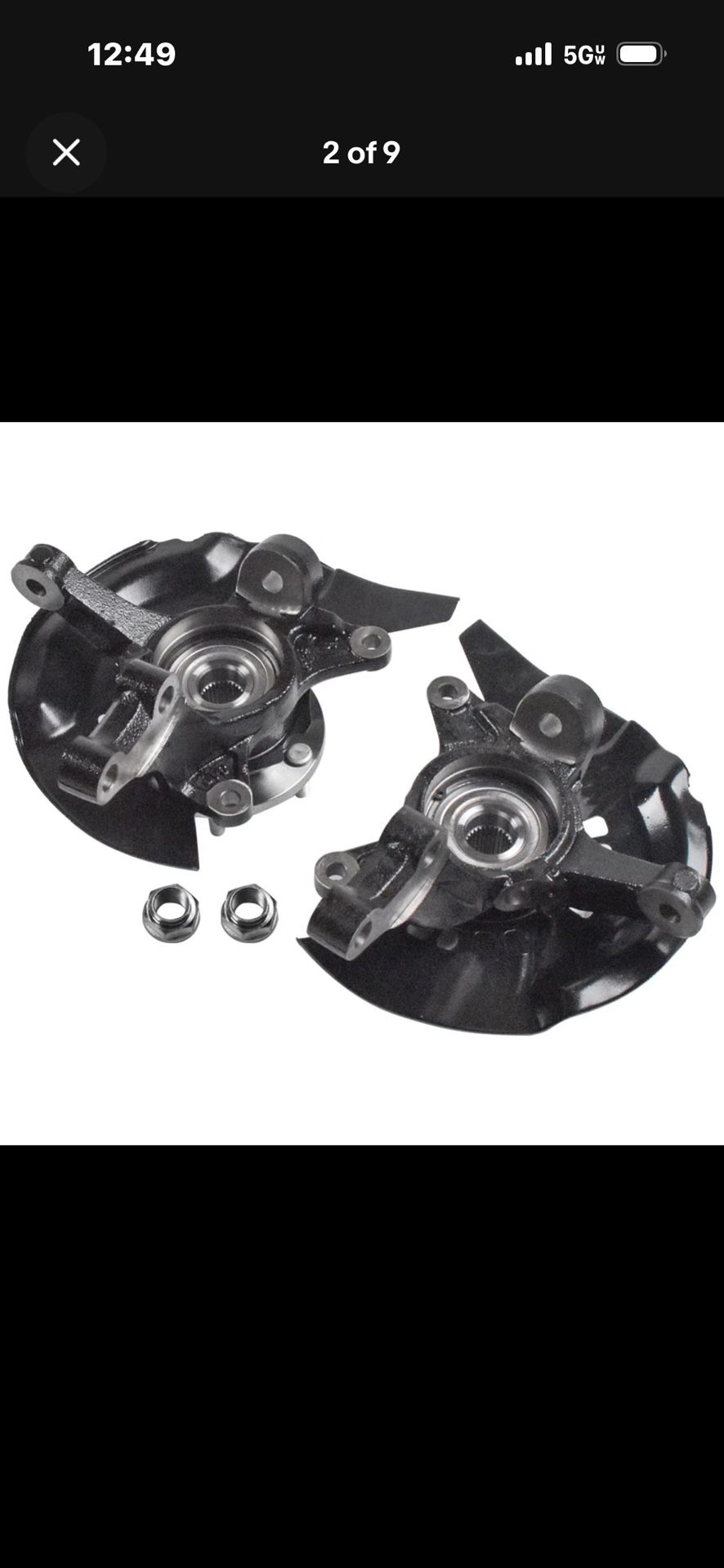 Pair Front Wheel Hub Bearings & Knuckles